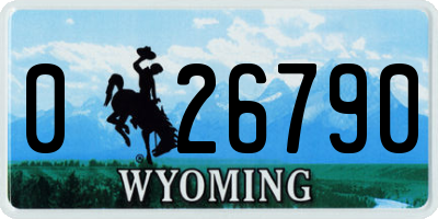 WY license plate 026790