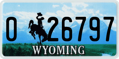 WY license plate 026797