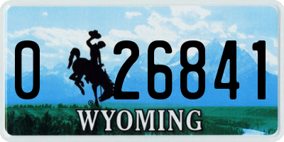 WY license plate 026841