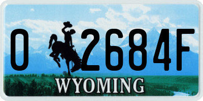 WY license plate 02684F