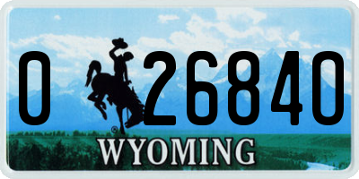 WY license plate 02684O