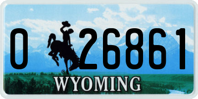 WY license plate 026861