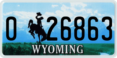 WY license plate 026863
