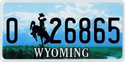 WY license plate 026865