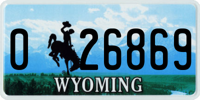 WY license plate 026869