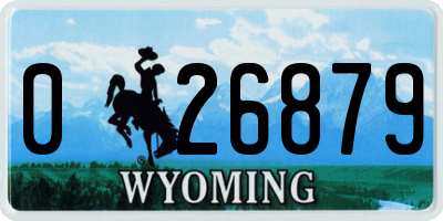 WY license plate 026879