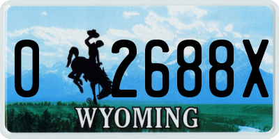 WY license plate 02688X