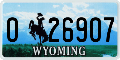 WY license plate 026907