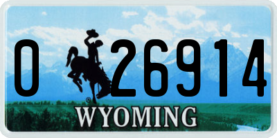 WY license plate 026914