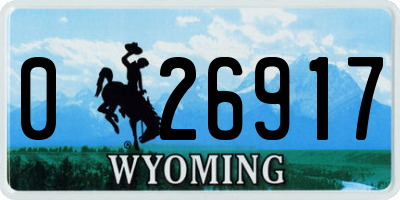 WY license plate 026917