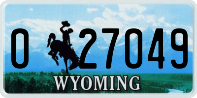 WY license plate 027049