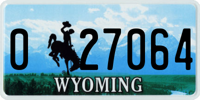 WY license plate 027064