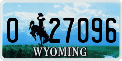 WY license plate 027096