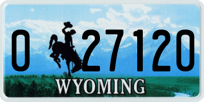 WY license plate 027120