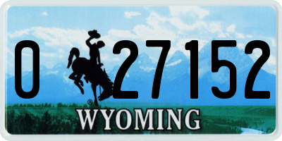 WY license plate 027152