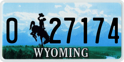 WY license plate 027174