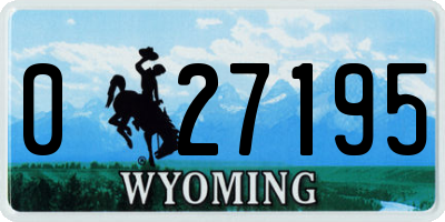 WY license plate 027195