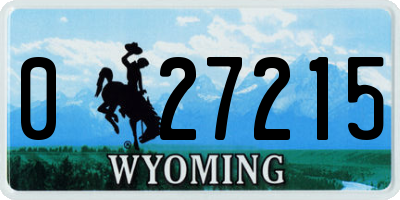 WY license plate 027215