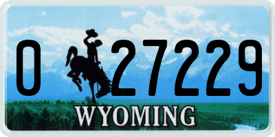 WY license plate 027229