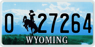 WY license plate 027264