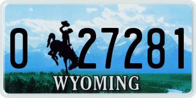 WY license plate 027281