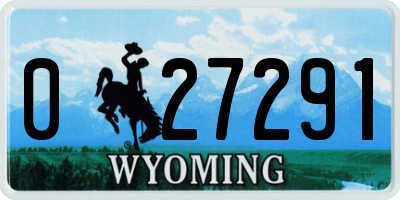 WY license plate 027291