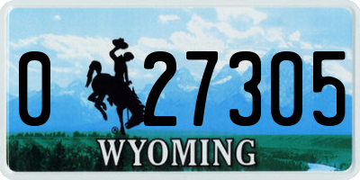WY license plate 027305