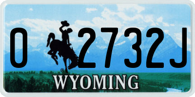 WY license plate 02732J