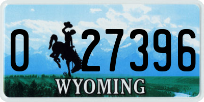 WY license plate 027396