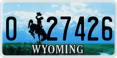 WY license plate 027426
