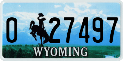 WY license plate 027497