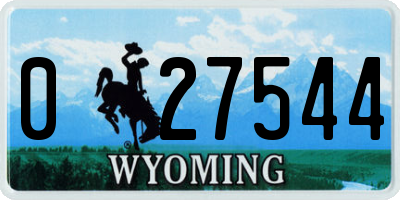 WY license plate 027544