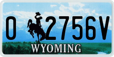 WY license plate 02756V