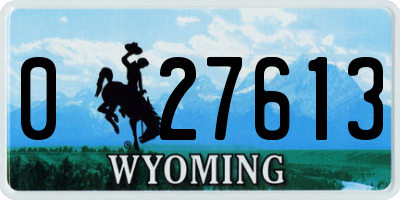 WY license plate 027613