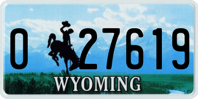 WY license plate 027619