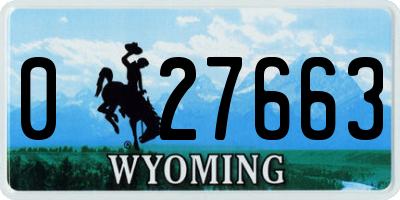 WY license plate 027663