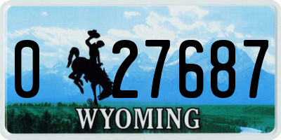 WY license plate 027687