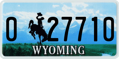 WY license plate 027710