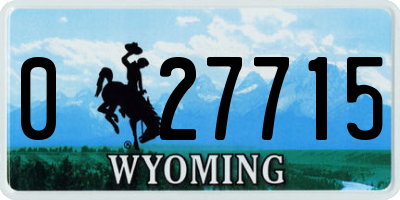 WY license plate 027715