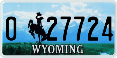WY license plate 027724