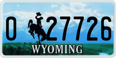 WY license plate 027726