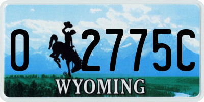 WY license plate 02775C