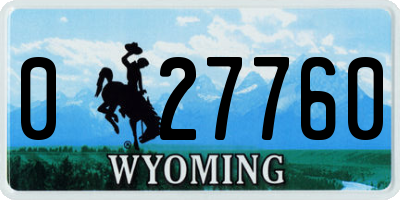 WY license plate 027760