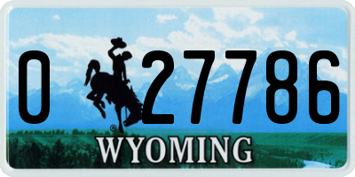 WY license plate 027786