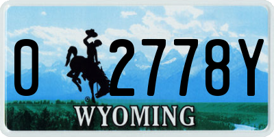 WY license plate 02778Y