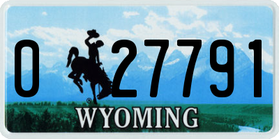 WY license plate 027791