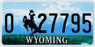 WY license plate 027795
