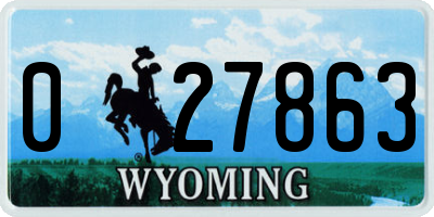WY license plate 027863