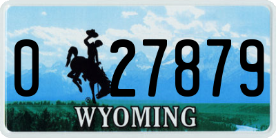 WY license plate 027879