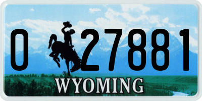 WY license plate 027881